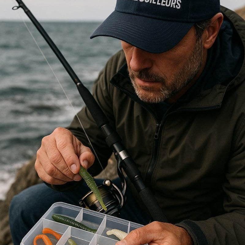 Coffret et box de leurres souples pour pêcher du bord